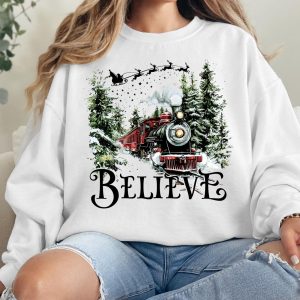 Polar Express Sweatshirt, Christmas Gift, Christmas Believe Sweater, Merry Christmas, Gift Ideas, All Aboard Polar Express, Hoodie Xmas